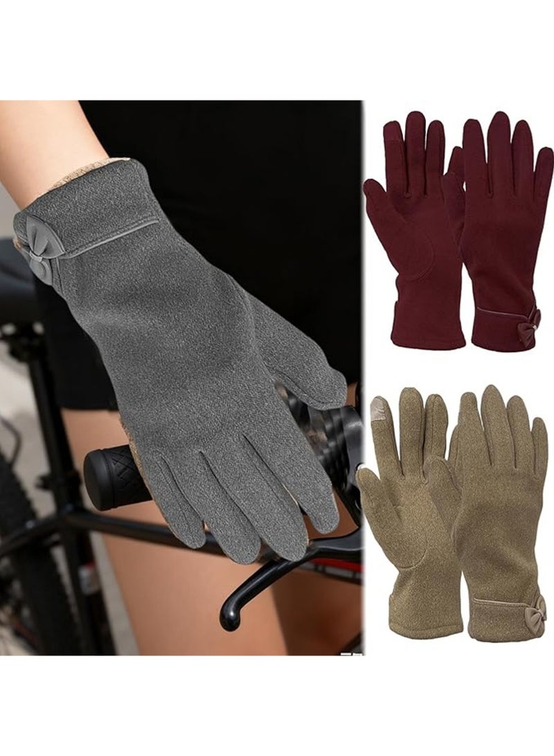 YOUGE Women's Gloves Winter Thickened Warm Gloves Cycling Gloves Plush Lined Cold Weather Winter Gifts - Image 3